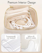 Jewelry Organizers and Storage with Clear 6 Velvet Bags (6PCS-White)