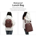 NOL Insulated Lunch Bags for Women Cooler Bag Lightweight Nylon Waterproof Lunch Box for Work (Coffee / Large (12 Liters))