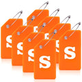 8 Pack Initial Luggage Tags for Suitcases Airplane Travel Essentials (Orange / Letter S)