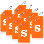 8 Pack Initial Luggage Tags for Suitcases Airplane Travel Essentials (Orange / Letter S)