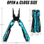 16-In-1 Multi-Tool Pliers, EDC Multitool, Aqua Blue (Aqua Blue)