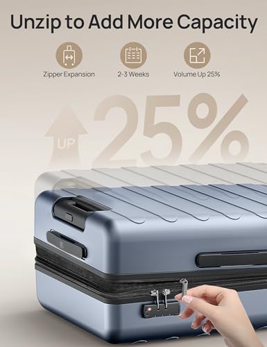 Carry On Luggage 22x14x9 Airline Approved (01-Shadow (Expandable) / Carry-On 20-Inch)