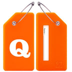 8 Pack Initial Luggage Tags for Suitcases Airplane Travel Essentials (Orange / Letter Q)