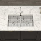 32" Undermount Kitchen Sink Double Bowl Stainless Steel Workstation (Stainless Steel-Workstation / 32''x19''-50/50)