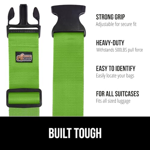 Heavy Duty Luggage Straps for Suitcase (Green)