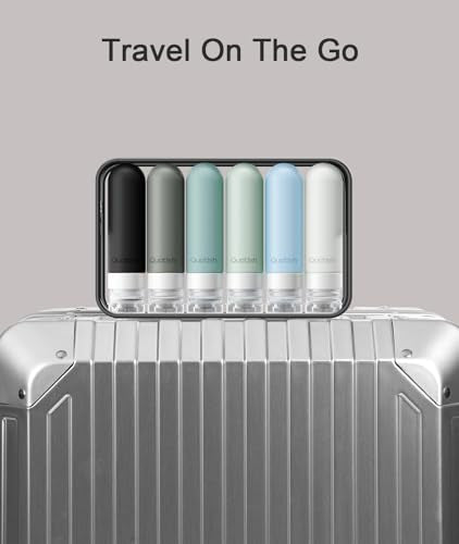 Travel Bottles for Toiletries 6 Pack (Black)
