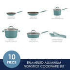 Cucina Nonstick Cookware (Agave Blue / 10 Piece Porcelain)