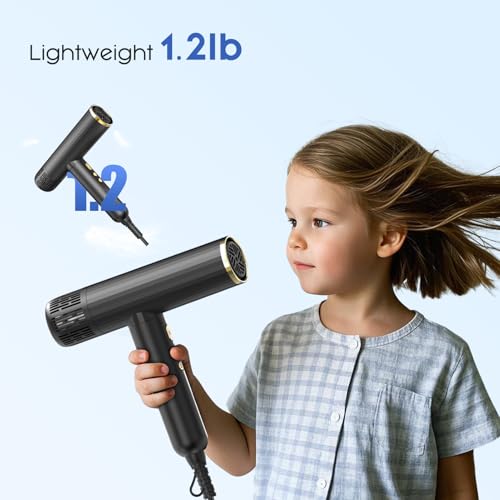 Ionic Hair Dryer with Diffuser (Black&yellow)