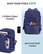 18" Travel Backpack Airlines Approved Personal Item Bag Women Navy (Navy Blue / 18 inch underseat)