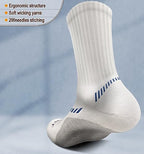 Men 6 Pack Athletic Compression Crew Socks for Running Gym Sports (8-10 / Black/White 2737)