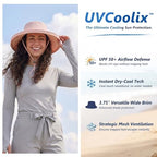 UVCoolix Women's UPF 50+ Wide Brim Cooling Sun Hat (Medium-Large / Pink)