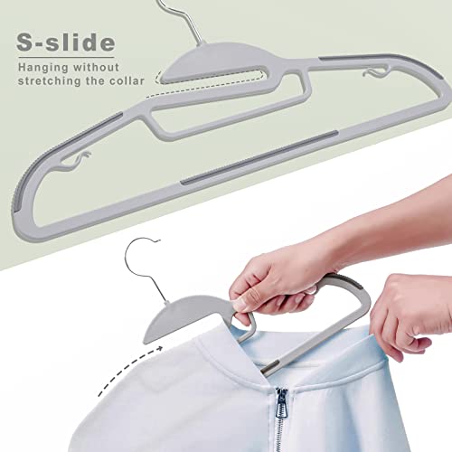 Plastic Hangers 100 Pack with Non (Gray / 100 pack)