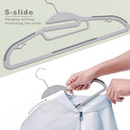 Plastic Hangers 100 Pack with Non (Gray / 100 pack)
