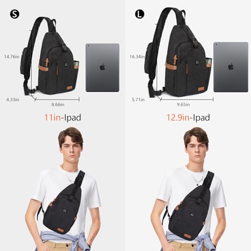 Sling Bag for Men (Black / Large)