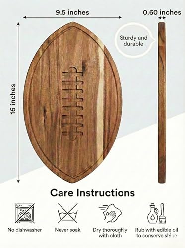 American Football Charcuterie Board 16X9.5 Inch (16"L x 9.5"W)