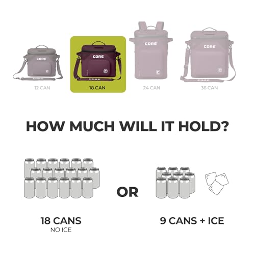 Magnetic Leak Proof 18 Can Soft Cooler with Waterproof Zipper (Mulberry / 18 Can)