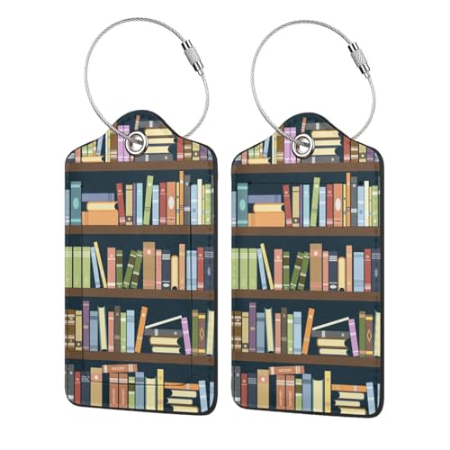 2 Pack Luggage Tags for suitcases Cute Book Luggage Tag (Book)
