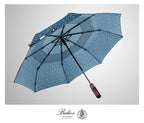 Folding Umbrella Real Wood Handle Maple Leaves Pageant Blue (Maple Leaves Pageant Blue)