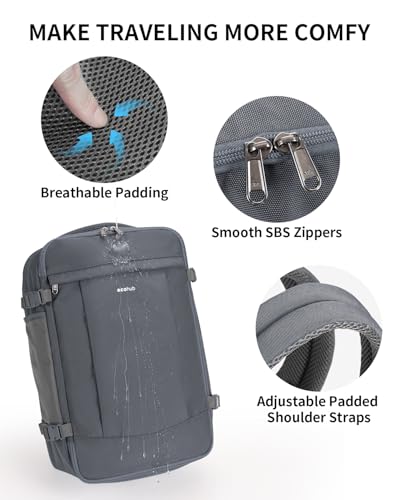 18" Travel Backpack Airlines Approved Personal Item Bag Women Grey (Grey / 18 inch underseat)