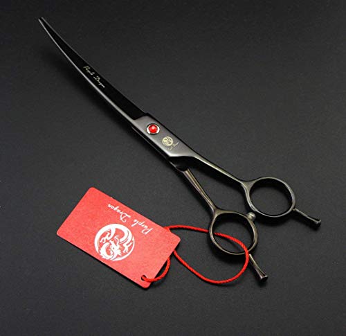7" Dog Grooming Scissors Set with Rhinestone Accent (Bright Black)