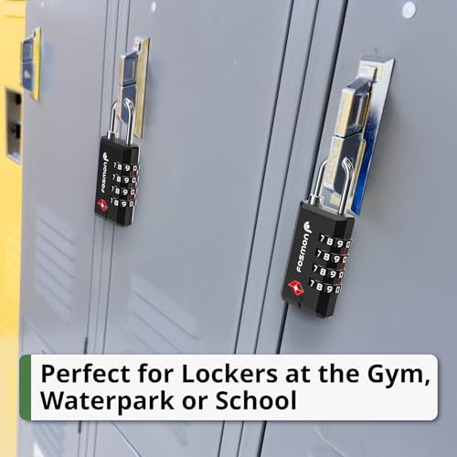 TSA Approved Cable Luggage Locks (Black 4 Digit 3 Pack)
