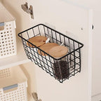 2 Set Hanging Wall Basket Organizer Over the Cabinet Door Wire Baskets - Image 8