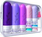 Aeomini 19 Pack Purple Travel Bottles for Toiletries (Purple Travel Set)