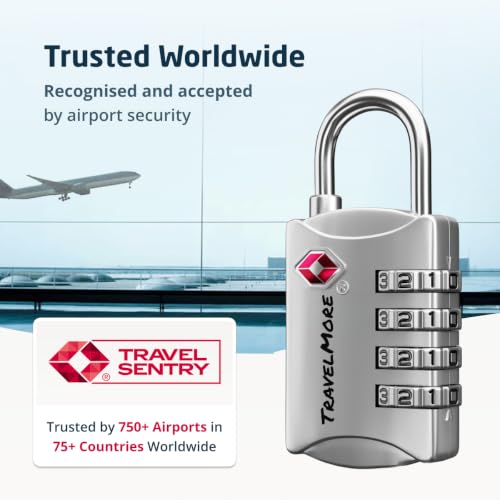 Luggage Locks TSA Approved (1 Pack / Silver)