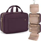 Toiletry Bag Travel Bag with Hanging Hook (Medium / Dark Purple)