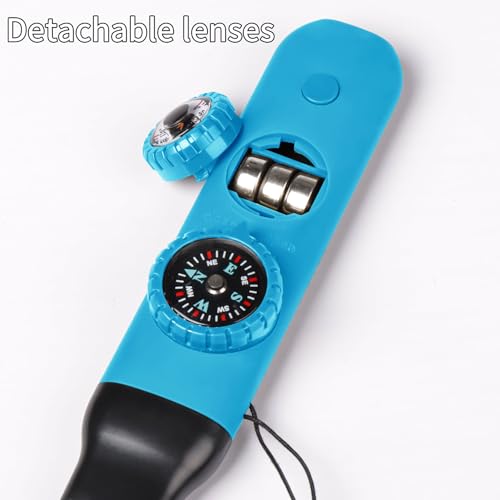 Multifunctional Survival Emergency Whistle for Kids with Compass Hiking Survival (bule2pcs)