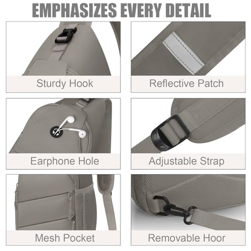Crossbody Bags for Women Men Trendy Sling Bag Backpack Chest Bag (Large / Khaki)