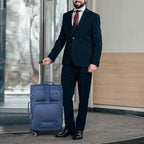 28 Inch Softside Expandable Checked Luggage with 4 Spinner Wheels (Blue / 28 Inch)