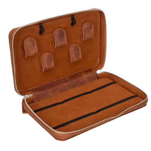 Medicine Handmade Leather Cable Organizer Bag (Tiguan Tan)