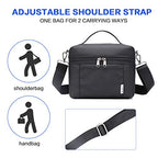 NOL Small Insulated Lunch Bags for Women Cooler Bag Lightweight Nylon Waterproof Lunch Box For Work (Black / Small (4 Liters))