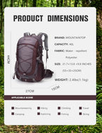 40L Hiking Backpack Daypack Travel Camping Bag for Men&Women (Dark Purple-40l / 40L)