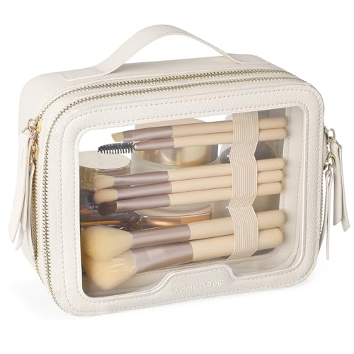 Clear Makeup Bag (Cream / 2-layer)