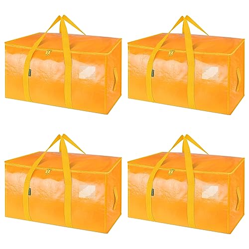 4 Pack Oversized Moving Bags with Reinforced Handles (4-Pack / Light Yellow)
