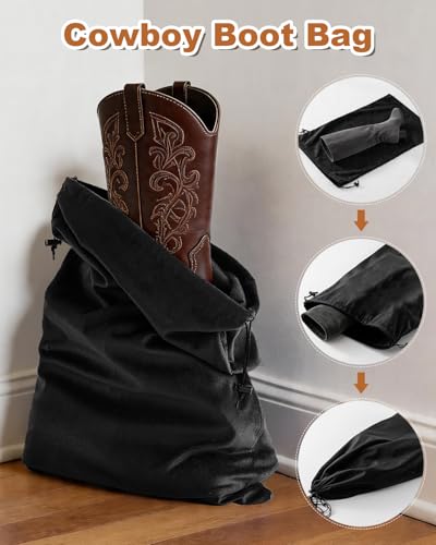 4 Pcs Shoe Bags for Travel (Black Beauty / 21.2"x13.3")
