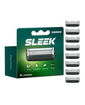 SLEEK Six Blade Razor System with Multi (Replacement 8 cartridges)