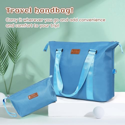Luggage Set 3 Piece Luggage Set ABS hardshell Spinner Wheels Luggage Carry on Suitcase with Weekender bag & Toiletry bag（Skyblue） (20 / 3pcs skyblue)