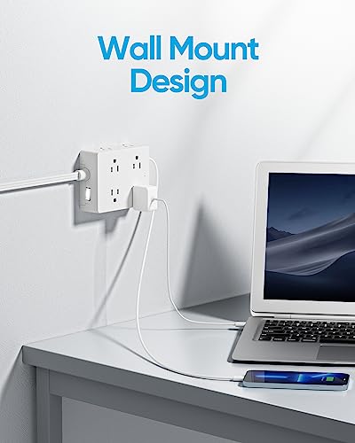 Flat Plug Power Strip with 5 FT Extension Cord (5 FT / 8AC)