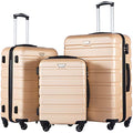 Luggage Set 3 Piece Lightweight Durable Hardshell (Champagne New)