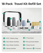 18 Pack TSA Approved Travel Bottles for Toiletries (03-Earth Tone)