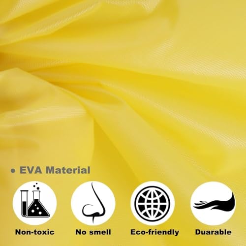 Reusable Rain Poncho with Hood and Sleeves for Adults (2pcs, Yellow)