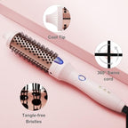 1.25 Inch Tourmaline Ionic Hot Brush Hair Curler for Loose & Volume Curls (White)