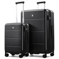 Luggage Set 2 Piece 20 (Jet Black / 20/28 Inch EXT)