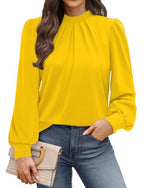 Early Fall Fashion Must Haves Winter Clothing for Women Fall Clothes Long Sleeve Blouses Dressy Casual Travel Plus Size Airport Outfits 2026 Spring Womens Tops Yellow XL (13 - Yellow / X-Large)