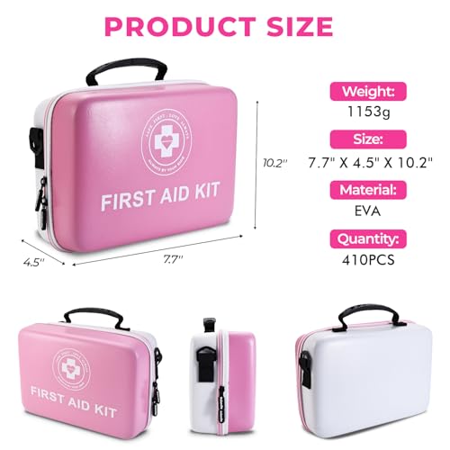Large First Aid Kit (Pink/White)