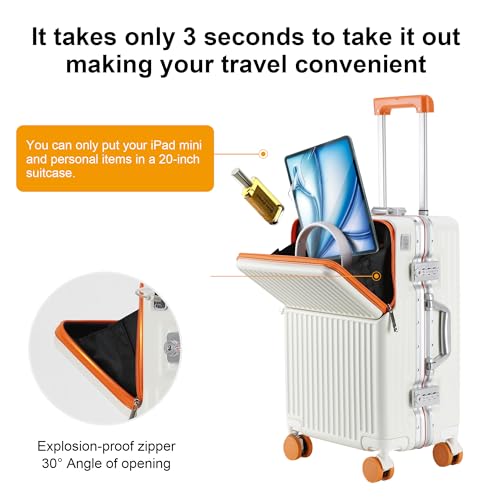 Carry on suitcase Zipperless Luggage (orange / 26 inch)