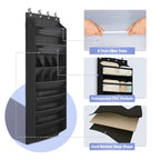 1 Pack 8 Shelves Over The Door Shoe Organizer (BLACK / 25+ Pairs)